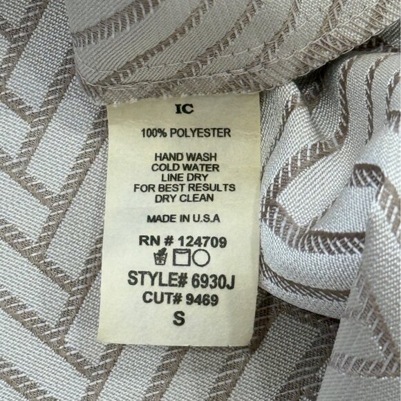 IC By Connie K Womens Size S Jacket Tan White Chevron Blazer Unique Button NEW - Picture 8 of 8